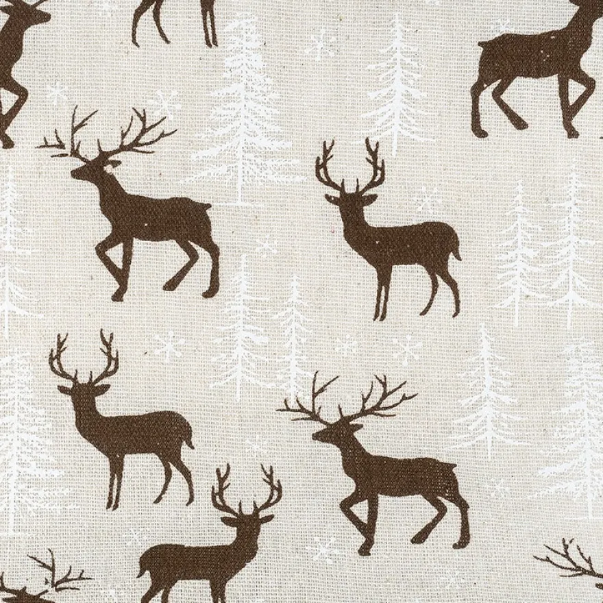 Deko-Stoff, Hirsch 2, 28cm breit, 3m lang, creme
