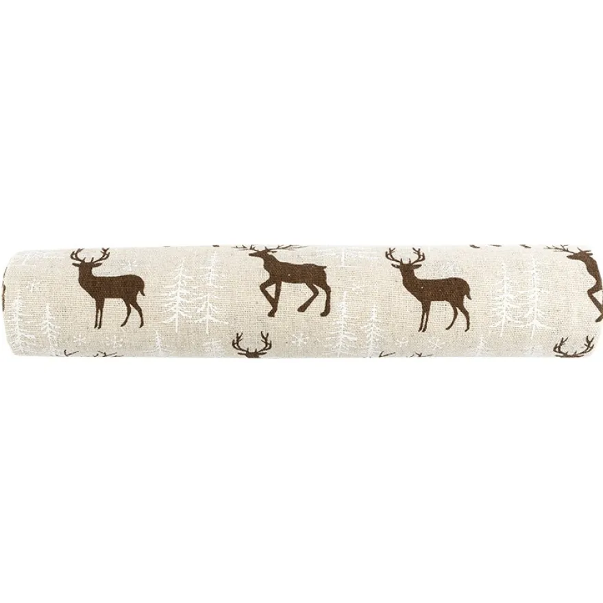 Deko-Stoff, Hirsch 2, 28cm breit, 3m lang, creme