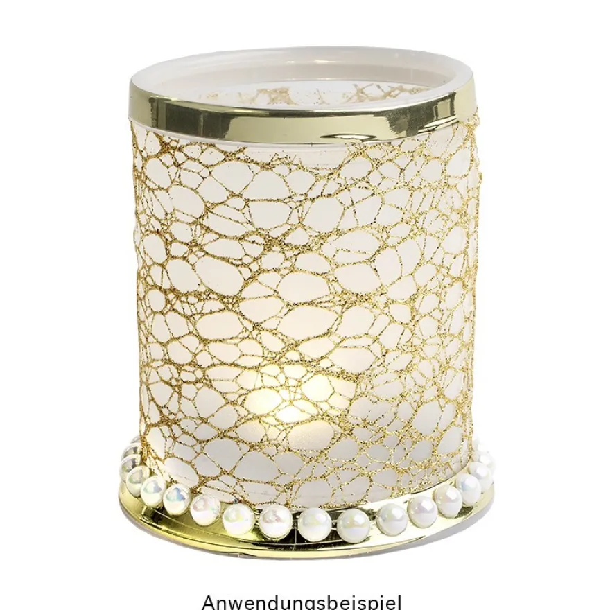Deko-Stoff, Netzoptik 1, 28cm breit, 3m lang, gold