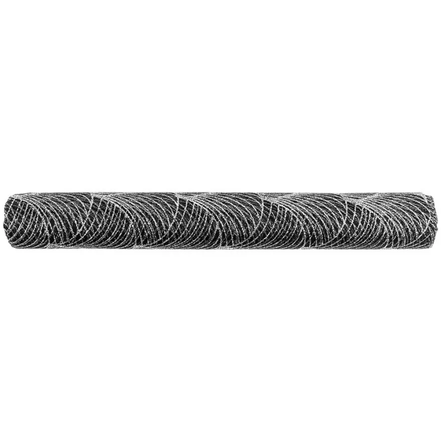 Deko-Stoff, Netzoptik 2, 28cm breit, 3m lang, schwarz, silber