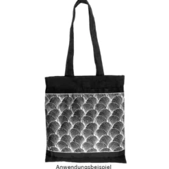 Deko-Stoff, Netzoptik 2, 28cm breit, 3m lang, schwarz, silber