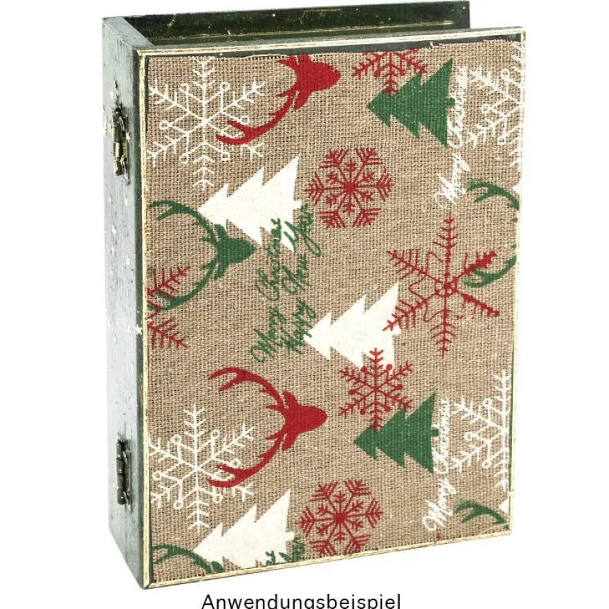 Deko-Stoff, Weihnachten, 28cm breit, 3m lang, auf Rolle, hellbraun