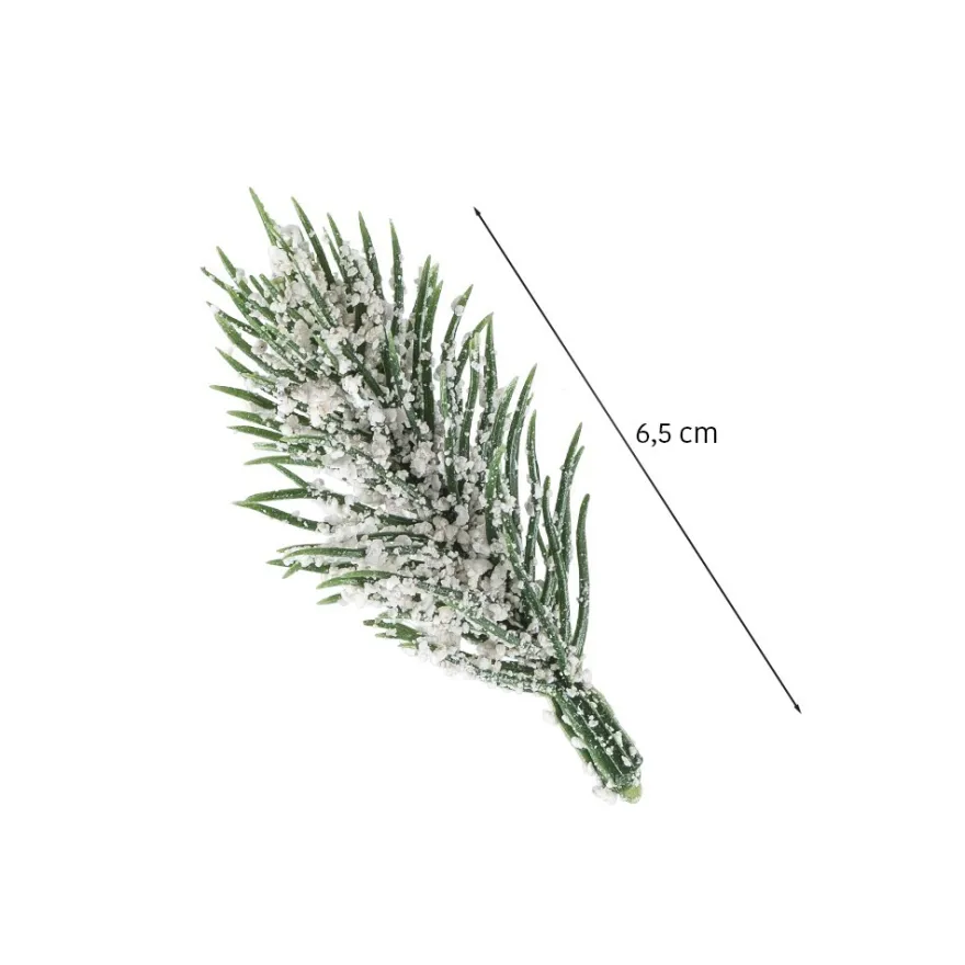 Deko-Tannenzweige, beschneit, 6,5cm lang, grün, 55 Stück