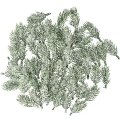Deko-Tannenzweige, beschneit, 6,5cm lang, grün, 55 Stück