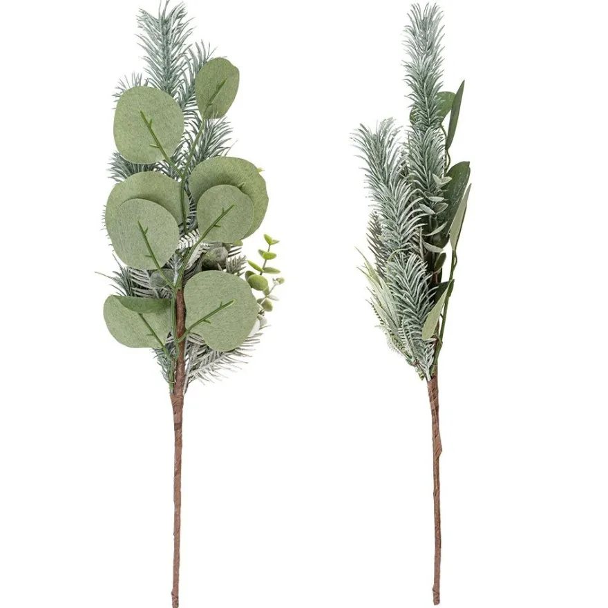Deko-Tannenzweige, mit Farn & Eukalyptus-Blättern, 45cm lang, 24cm breit
