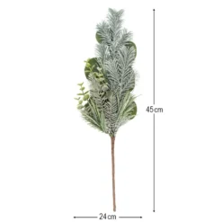 Deko-Tannenzweige, mit Farn & Eukalyptus-Blättern, 45cm lang, 24cm breit
