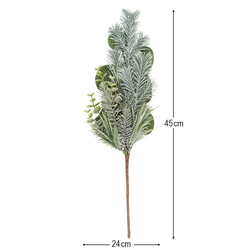 Deko-Tannenzweige, mit Farn & Eukalyptus-Blättern, 45cm lang, 24cm breit