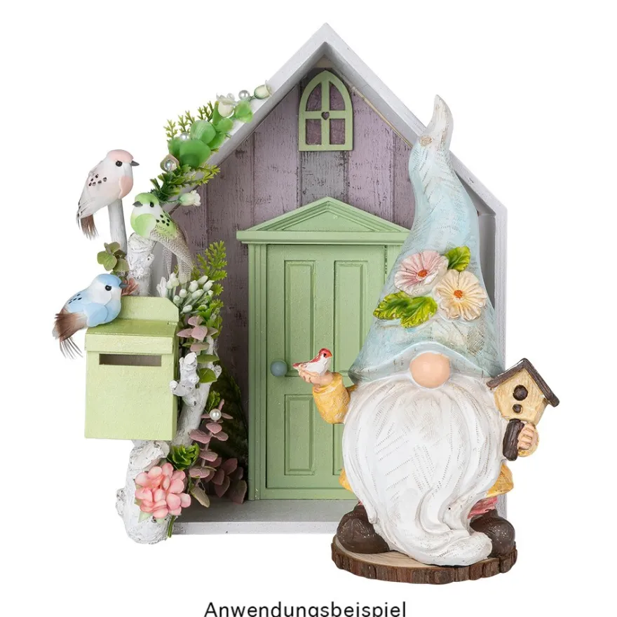 Deko-Wichtel mit Gießkanne & Vogelhaus, 23cm hoch, 10cm breit, 2 Stück