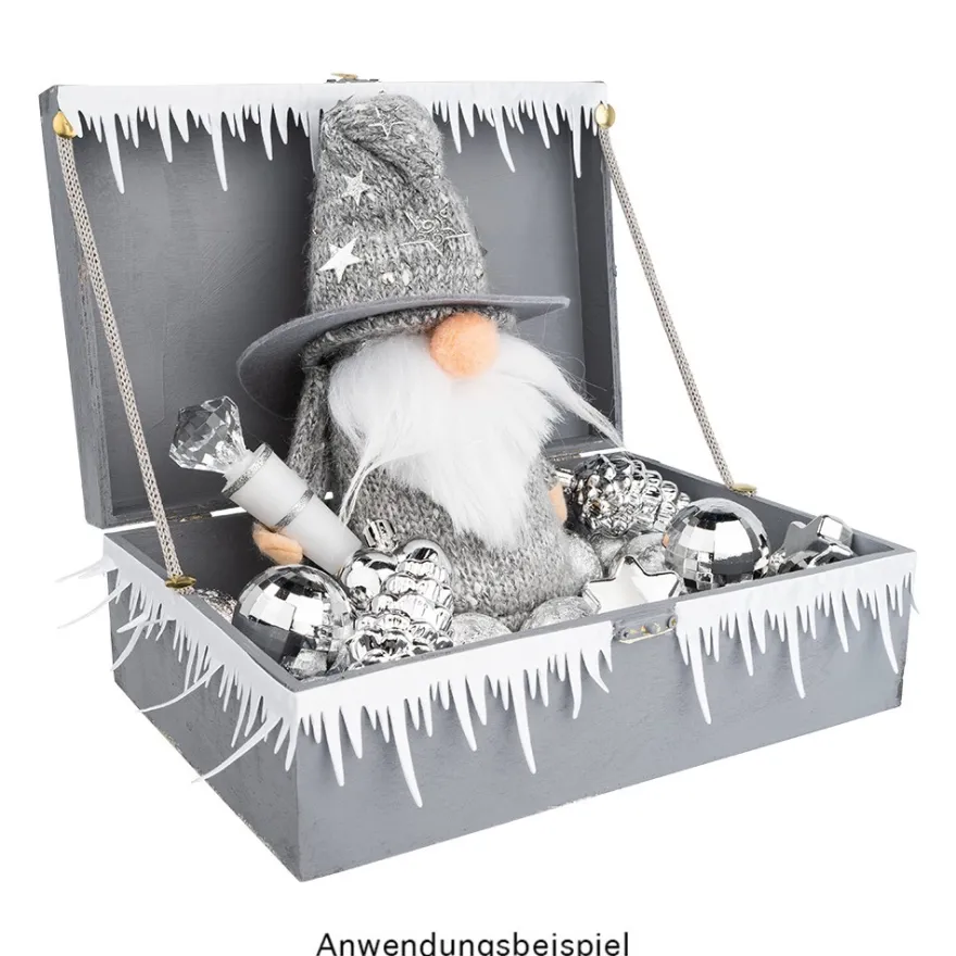 Deko-Zierband auf Rolle, Eiszapfen, 4cm breit 4m lang, weiß, selbstklebend, Satinoptik
