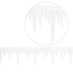 Deko-Zierband auf Rolle, Eiszapfen, 4cm breit 4m lang, weiß, selbstklebend, Satinoptik