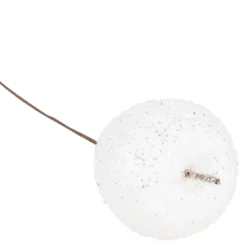 Deko-Zweige, Beschneite Äpfel, 11cm lang, am Draht, silberner Glimmer, 12 Stück