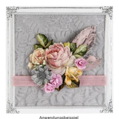 Deko-Zweige, Blüte 2, 10cm lang, am Draht, silbener Glimmer, 10 Stück