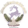 Deko-Zweige, Blüte 2, 10cm lang, am Draht, weißer Glimmer, 10 Stück
