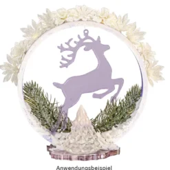 Deko-Zweige, Blüte 2, 10cm lang, am Draht, weißer Glimmer, 10 Stück
