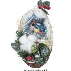 Deko-Zweige, gefrostete Beeren, 12cm lang, 6cm breit, 3 rote Beeren à Ø1,5cm je Zweig, 4 Stück