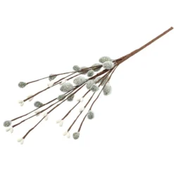 Deko-Zweige mit grünen Weidenkätzchen, 33cm lang, 5 Stück