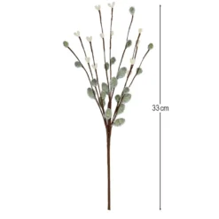 Deko-Zweige mit grünen Weidenkätzchen, 33cm lang, 5 Stück