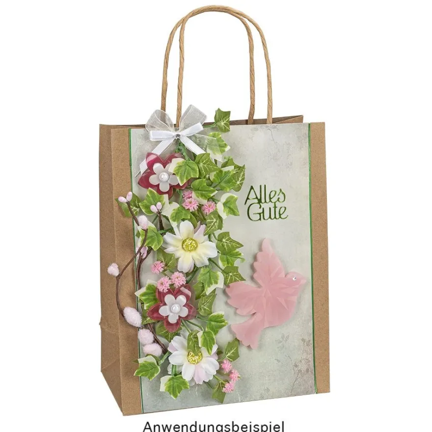 Deko-Zweige mit rosa Weidenkätzchen, 33cm lang, 5 Stück