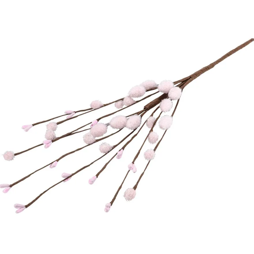 Deko-Zweige mit rosa Weidenkätzchen, 33cm lang, 5 Stück