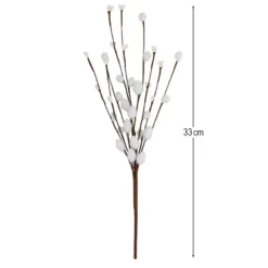 Deko-Zweige mit weißen Weidenkätzchen, 33cm lang, 5 Stück