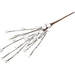 Deko-Zweige mit weißen Weidenkätzchen, 33cm lang, 5 Stück