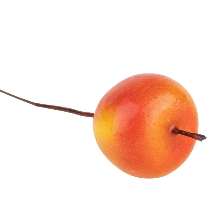 Deko-Zweige, Äpfel, 11cm lang, am Draht, 12 Stück