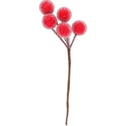 Deko-Zweige, Rote Beeren 1, 15cm lang, 4 Stück
