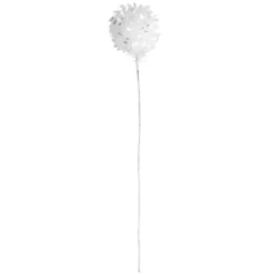 Deko-Zweige, Schneebälle 3, 11cm lang, am Draht, weißer Glimmer, 12 Stück