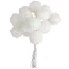 Deko-Zweige, Schneebälle 2, 10cm lang, am Draht, irisierender Glimmer, 12 Stück