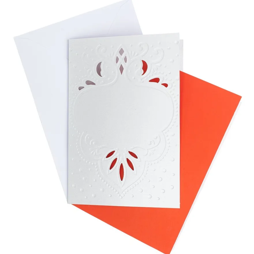 Deluxe-Grußkarten "Ornament", B6, 10 Stück, inkl. Einleger & Umschläge