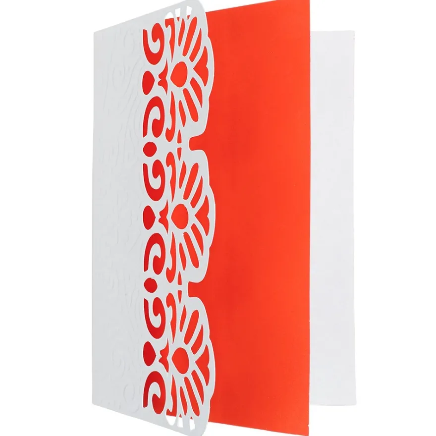 Deluxe-Grußkarten "Spitzenbordüre", B6, 10 Stück, inkl. Einleger & Umschläge