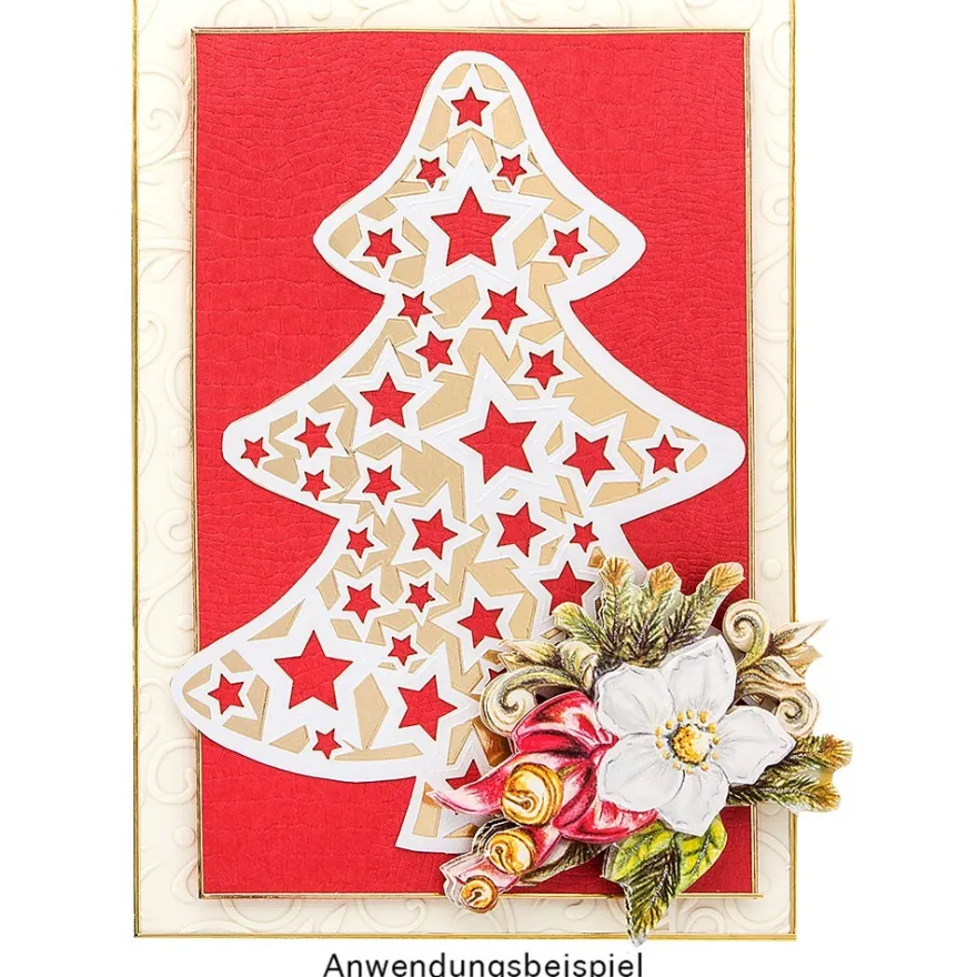 Deluxe-Grußkarten "Weihnachtsbaum 1", B6, 10 Stück, inkl. Einleger & Umschläge