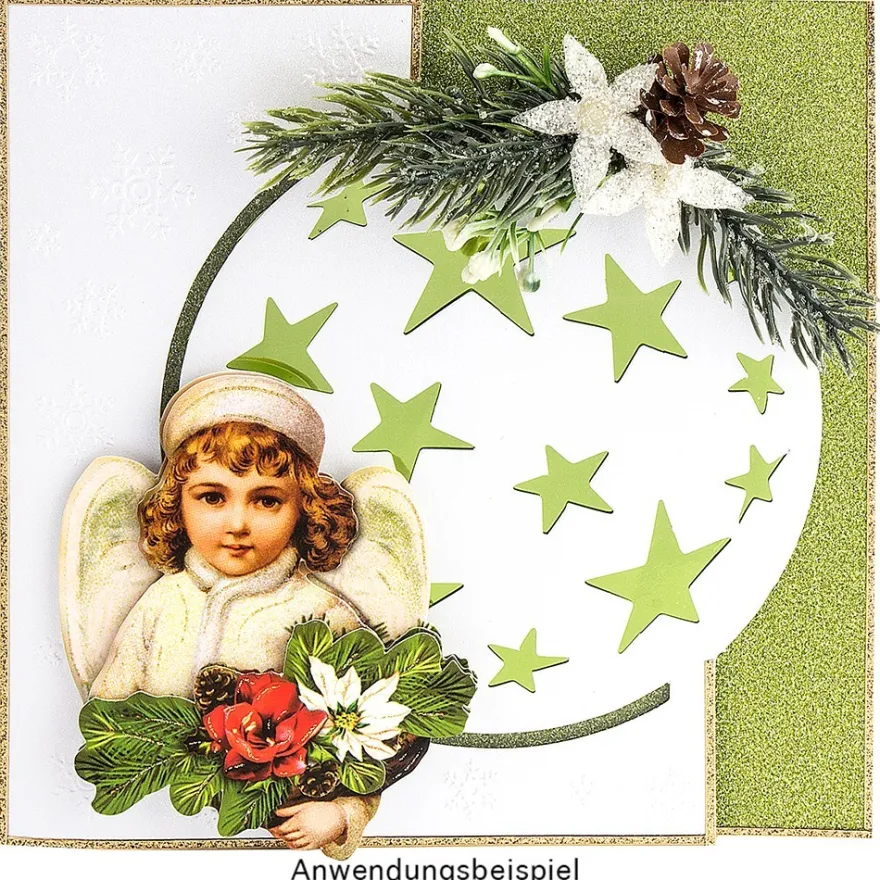 Deluxe-Grußkarten "Weihnachtskugel 1", 16cm x 16cm, 10 Stück, inkl. Einleger & Umschläge