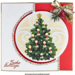 Deluxe-Grußkarten, "Weihnachtskugel 2", 16cm x 16cm, 10 Stück, inkl. Einleger & Umschläge