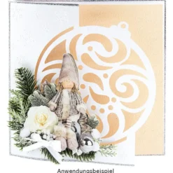 Deluxe-Grußkarten, "Weihnachtskugel 2", 16cm x 16cm, 10 Stück, inkl. Einleger & Umschläge