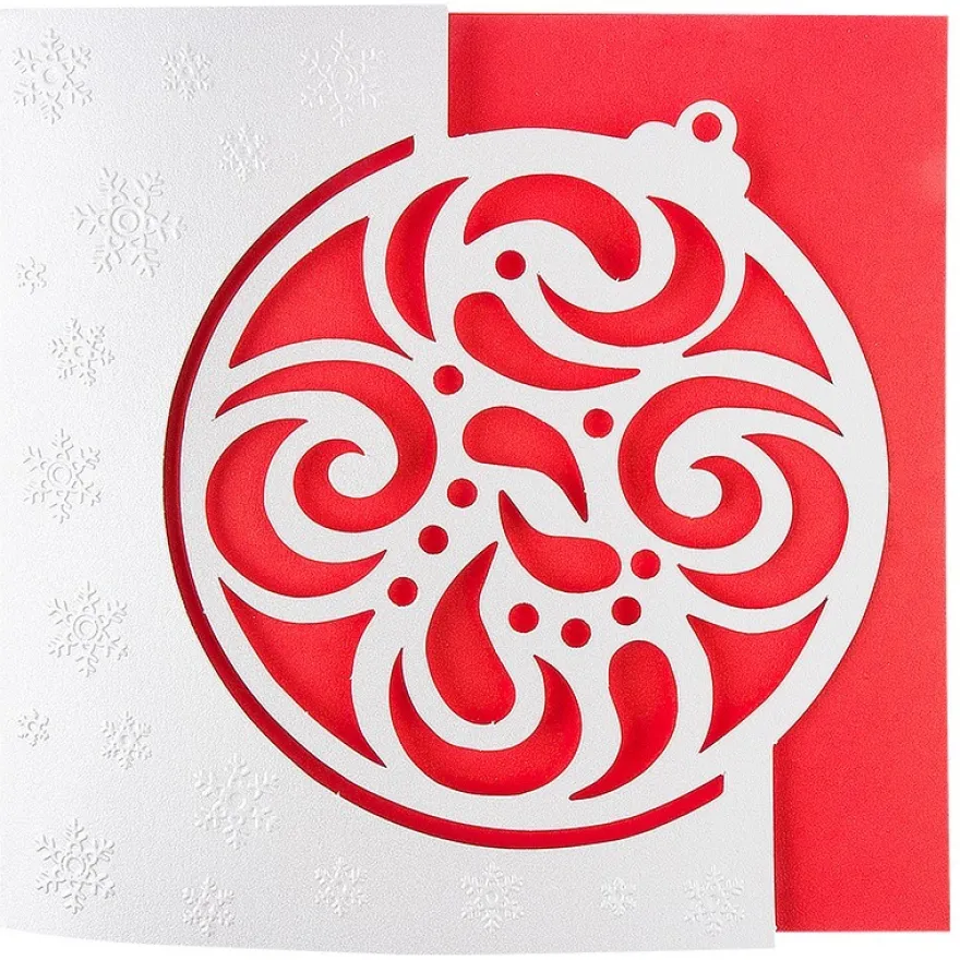 Deluxe-Grußkarten, "Weihnachtskugel 2", 16cm x 16cm, 10 Stück, inkl. Einleger & Umschläge