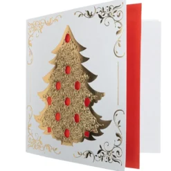 Deluxe-Grußkarten, Weihnachtsbaum 2, 16cm x 16cm, inkl. Einleger und Umschläge