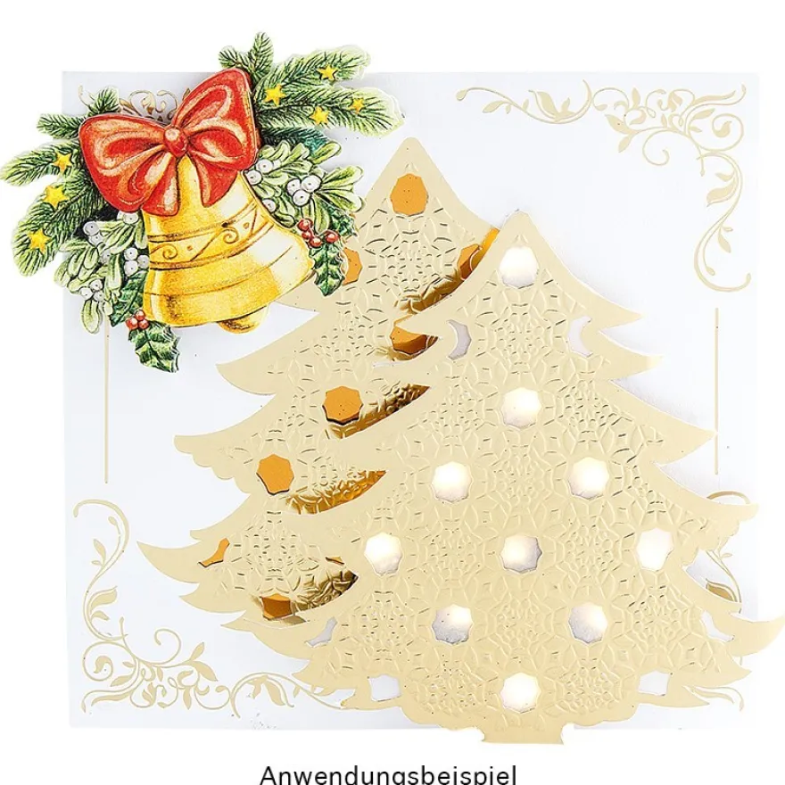 Deluxe-Grußkarten, Weihnachtsbaum 2, 16cm x 16cm, inkl. Einleger und Umschläge