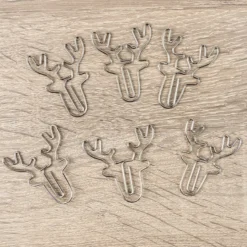 Design-Büroklammern, Hirschkopf, 3,8cm x 4,3cm, silber, 6 Stück