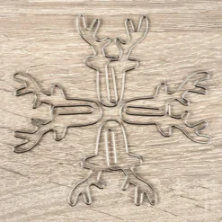 Design-Büroklammern, Hirschkopf, 3,8cm x 4,3cm, silber, 6 Stück