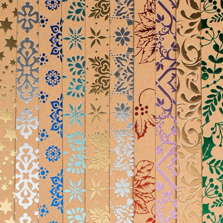 Design-Papier, Winter/Weihnachten 2, DIN A4, 250g/m², 10 Designs, 10 Bogen