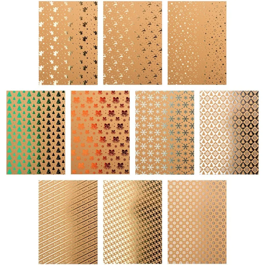 Design-Papier, Winter/Weihnachten, DIN A4, 250g/m², 10 Designs, 10 Bogen