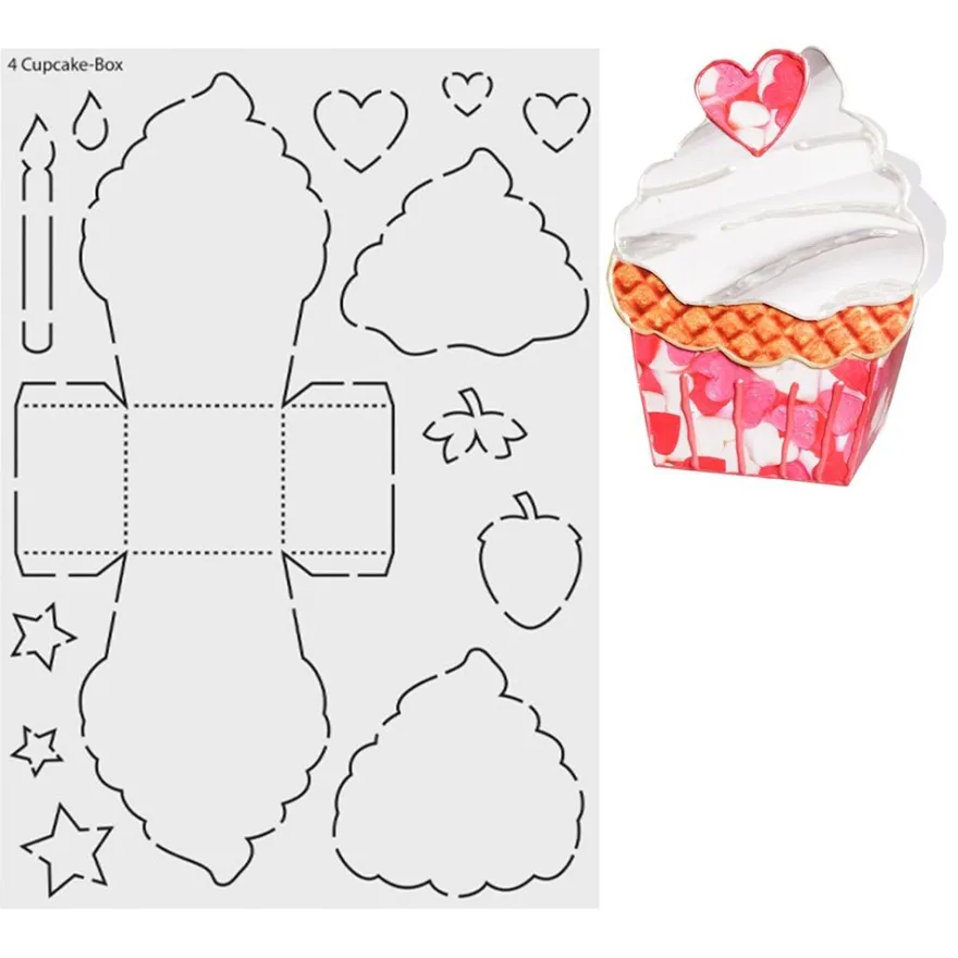 Design-Schablone "Cupcake-Box", DIN A3