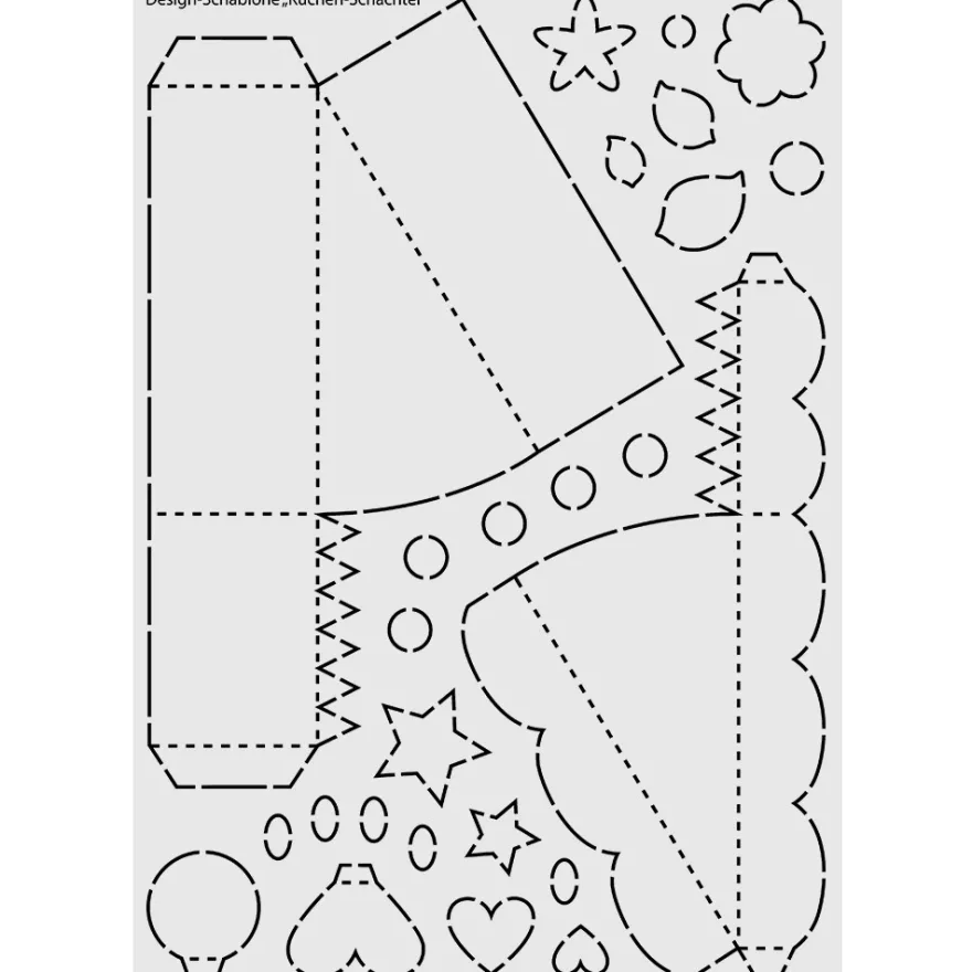 Design-Schablone, Kuchen-Schachtel, DIN A3
