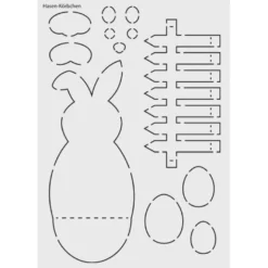 Design-Schablone Nr. 2 "Hasen-Körbchen", DIN A4