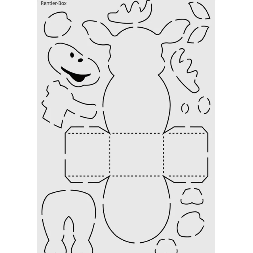 Design-Schablone Nr. 6 "Rentier-Box", DIN A4