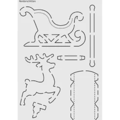 Design-Schablone Nr. 3 "Rentierschlitten", DIN A4