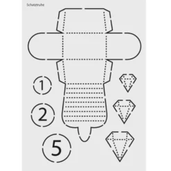 Design-Schablone Nr. 5 "Schatztruhe", DIN A4