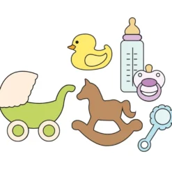 Design-Schablone Nr. 7 "Schneidvorlagen Baby", DIN A4