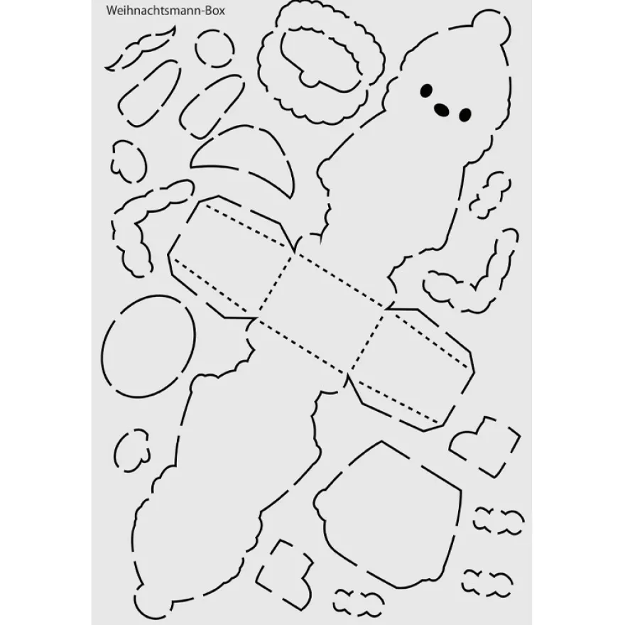 Design-Schablone Nr. 5 "Weihnachtsmann-Box", DIN A4